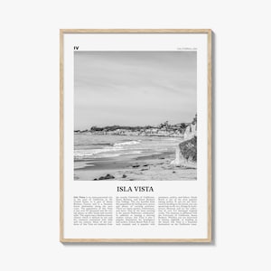 Isla Vista Print Black and White, Isla Vista Wall Art, Isla Vista Poster, Isla Vista Photo, Isla Vista Wall Décor, California, USA