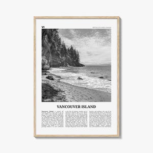 Vancouver Island Poster Schwarzweiß, Vancouver Island Wandkunst, Vancouver Island Poster, Vancouver Island Foto, Vancouver Island, British Canada, Kanada