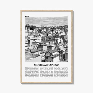 Impresión en blanco y negro de Chichicastenango, arte mural de Chichicastenango, póster de Chichicastenango, foto de Chichicastenango, Guatemala