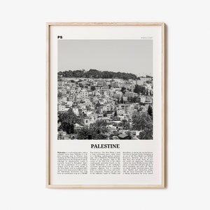 Palestine Print Black and White No 1, Palestine Wall Art, Palestine Poster, Palestine Photo, دولة فلسطين Jerusalem, Gaza, Middle East