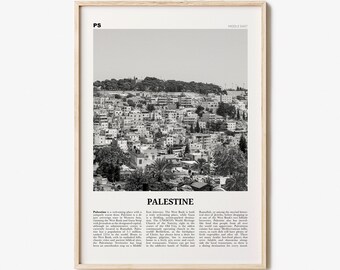 Palestine Print Black and White No 1, Palestine Wall Art, Palestine Poster, Palestine Photo, دولة فلسطين Jerusalem, Gaza, Middle East