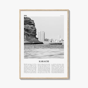 Karachi Print Schwarz und Weiß Nr. 1, Karachi Wandkunst, Karachi Poster, Karachi Foto, Karachi Wanddekor, Pakistan, Sindh, gefasst