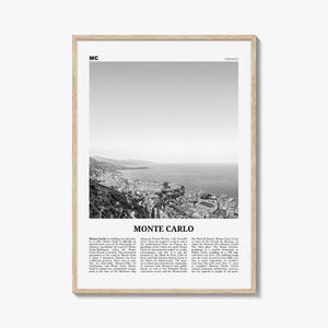 Monte Carlo Poster Schwarz und weiß, Monte Carlo Wandkunst, Monte Carlo Poster, Monte Carlo Foto, Monte Carlo Wanddekor, Monaco, Europa