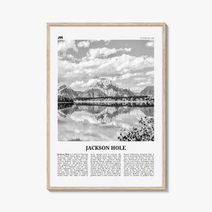 Jackson Hole Print Black and White, Jackson Hole Wall Art, Jackson Hole Poster, Jackson Hole Photo, Wyoming, USA, United States