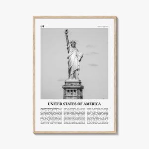 Stati Uniti d'America Stampa in bianco e nero n. 1, Arte murale degli Stati Uniti, Poster degli Stati Uniti, USA, Stati Uniti, America, Stati Uniti