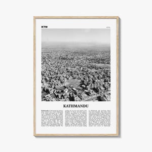 Kathmandu afdrukken zwart-wit, kunst aan de muur Kathmandu, poster van Kathmandu, foto van Kathmandu, foto van Kathmandu, wanddecoratie van Kathmandu, Nepal, Kastamandap, Azië