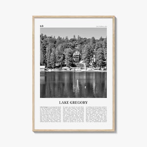 Lake Gregory Print Black and White, Lake Gregory  Wall Art, Lake Gregory Poster,  Lake Gregory Photo, Lake Gregory Wall Décor, California