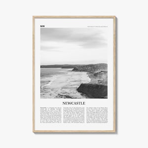 Impressão em preto e branco de Newcastle, Austrália, arte de parede de Newcastle, pôster de Newcastle, foto de Newcastle, Nova Gales do Sul, Oceania