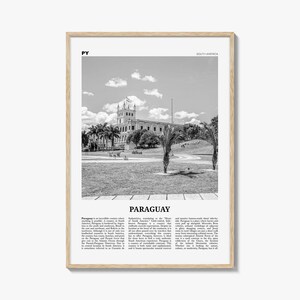 Paraguay Print Black and White No 2, Paraguay Wall Art, Paraguay Poster, Paraguay Photo, Paraguay Wall Décor, Paraguay Map, Paraguay