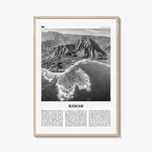 Hawaii Print schwarz und weiß Nr. 3, Hawaii Wandkunst, Hawaii Poster, Hawaii Foto, Hawaii Wanddeko, Hawaiianische Inseln Poster
