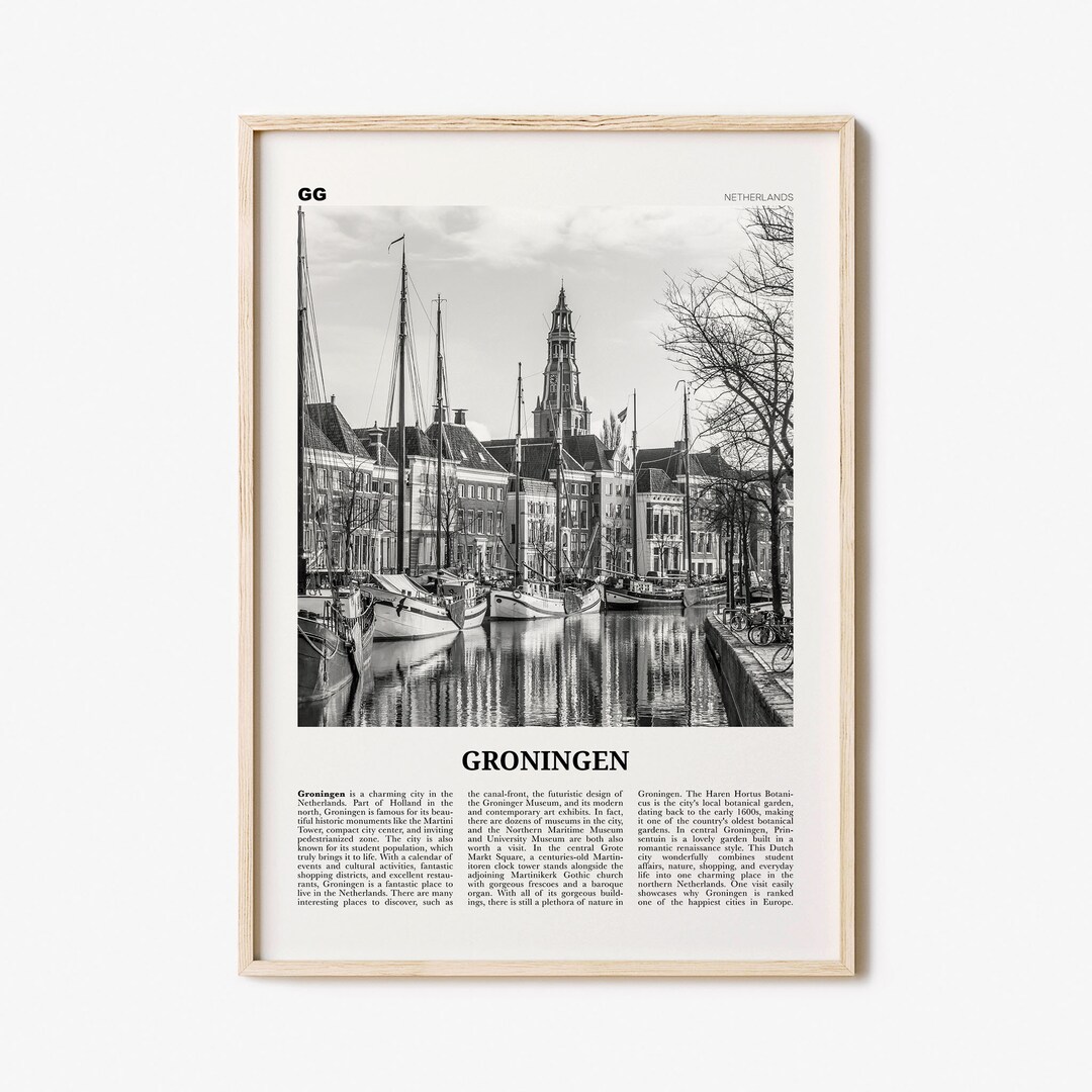 Groningen Print Black and White, Groningen Wall Art, Groningen Poster, Groningen Photo