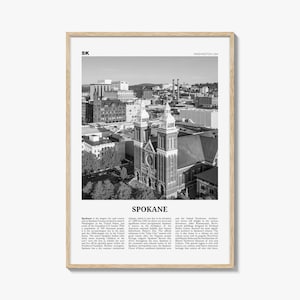 Spokane Print Schwarzweiß Nr. 1, Spokane Wandkunst, Spokane Poster, Spokane Foto, Spokane Décor, Washington, USA, Vereinigte Staaten, Amerika
