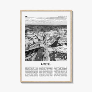 Lowell Print Black and White, Lowell Wall Art, Lowell Poster, Lowell Photo, Lowell Map, Lowell Wall Decor, Massachusetts, USA, United States