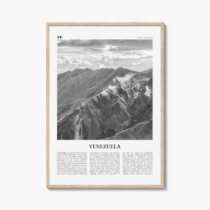Venezuela Print Black and White, Venezuela Wall Art, Venezuela Poster, Venezuela Photo, Venezuela Wall Decor, Caracas, South America