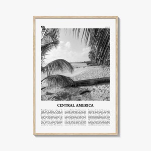 Impresión en blanco y negro de Centroamérica, arte mural de Centroamérica, póster de Centroamérica, foto de Centroamérica, decoración de pared de Centroamérica