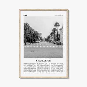Charleston Print zwart-wit South Carolina No 2, Charleston Wall Art, Charleston Poster, Charleston Photo, VS, Verenigde Staten