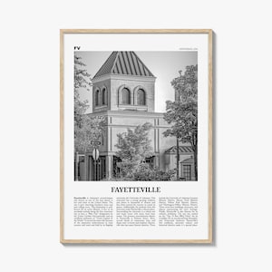 Fayetteville Print Black and White Arkansas, Fayetteville Wall Art, Fayetteville Poster, Fayetteville Photo, Fayetteville Wall Décor, USA