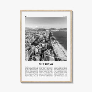 Nha Trang Print Schwarz weiß, Nha Trang Wandkunst, Nha Trang Poster, Nha Trang Karte, Nha Trang Karte, Vietnam