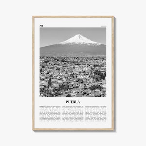 Puebla Print Schwarzweiß, Puebla Wandkunst, Puebla Poster, Puebla Foto, Puebla Wanddekor, Heroica Puebla de Zaragoza, Mexico