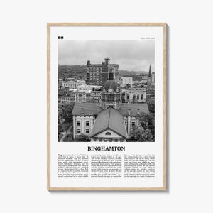 Binghamton Print Schwarzweiß, Binghamton Wandkunst, Binghamton Poster, Binghamton Foto, Binghamton Karte, Binghamton Wanddekoration, New York