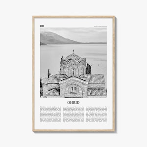 Ohrid Print Black and White, Ohrid Wall Art, Ohrid Poster, Ohrid Photo, Ohrid Wall Décor, Охрид, North Macedonia, Travel Poster Print Europe