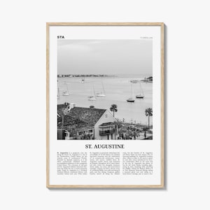 St Augustine Print Black and White No 1, St Augustine Wall Art, St Augustine Poster, Saint Augustine, Florida, USA, United States