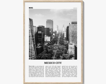 Mexico-stad print zwart-wit nr. 1, Mexico-stad muurkunst, poster Mexico-stad, foto Mexico-stad, Mexico, Ciudad de México