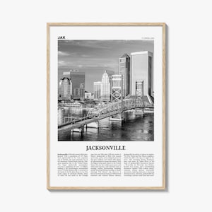 Jacksonville Print Black and White No 3, Jacksonville Wall Art, Jacksonville Poster, North Carolina, USA, United States, North America