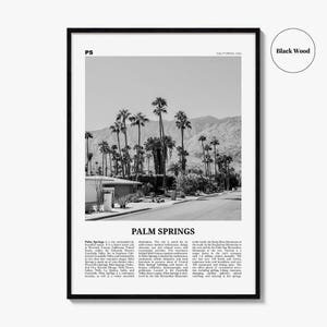 Palm Springs Poster Print Black and White, California Travel Wall Art, Mountain View Decor image 7