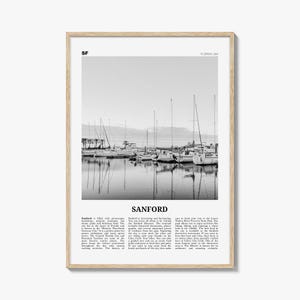 Sanford-afdruk zwart-wit, Sanford-muurkunst, Sanford-poster, Sanford-foto, Sanford-muurdecoratie, Florida, VS, Verenigde Staten