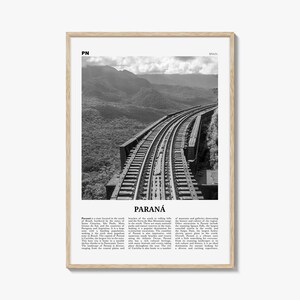 Parana Print schwarz weiß, Paraná Wandbild, Paraná Poster, Paraná Foto, Paraná Wanddekor, Paraná Karte, Brasilien