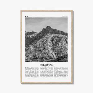 Kurdistan Print Schwarzweiß, Kurdistan Wandkunst, Kurdistan Poster, Kurdistan Foto, Kurdistan Wanddekoration, Kurdistan Karte, Naher Osten