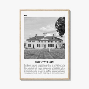 Mount Vernon Print Black and White, Mount Vernon Wall Art, Mount Vernon Poster, Mount Vernon Photo, Mount Vernon Décor, Virginia, USA