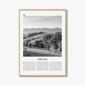 Virginia Print Black and White No 1, Virginia Wall Art, Virginia Poster, Virginia Photo, Virginia Wall Decor, USA, United States