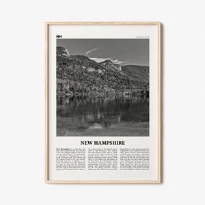 New Hampshire Print Black and White No 1, New Hampshire Art, New Hampshire Poster, New Hampshire Photo, New Hampshire Map