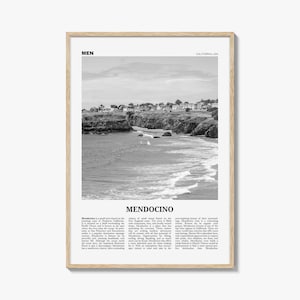 Mendocino Print Black and White, Mendocino Wall Art, Mendocino Poster, Mendocino Photo, Mendocino Wall Décor, California, USA, United States