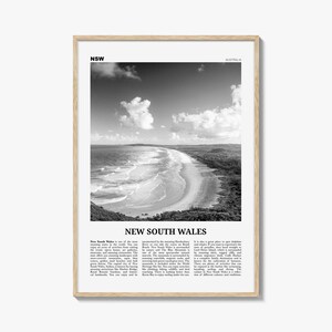 New South Wales Druck Schwarzweiß, New South Wales Wandkunst, New South Wales Poster, New South Wales Foto, Australien