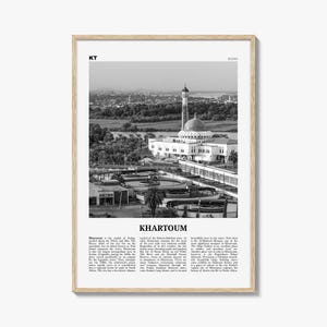 Khartoum Print Black and White, Khartoum Wall Art, Khartoum Poster, Khartoum Photo, Khartoum Wall Décor, Khartoum Map, Sudan