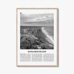 Kangaroo Island Print Schwarzweiß, Kangaroo Island Wandkunst, Kangaroo Island Poster, Känguru Foto, Kangaroo Wanddekor, Australien