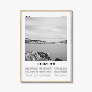 Christchurch-afdruk zwart-wit nr. 1, Christchurch-muurkunst, Christchurch-poster, Christchurch-foto, Nieuw-Zeeland-posterafdruk