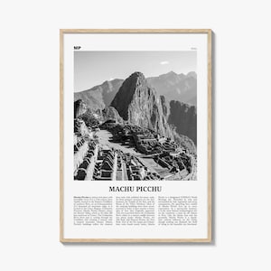 Machu Picchu Print Black and White, Machu Picchu Wall Art, Machu Picchu Poster, Machu Picchu Photo, Peru, Machu Pikchu, Cusco, South America