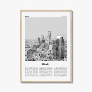 Riyad poster print zwart-wit, Kingdom Center Photo, reizen muurkunst Saoedi-Arabië
