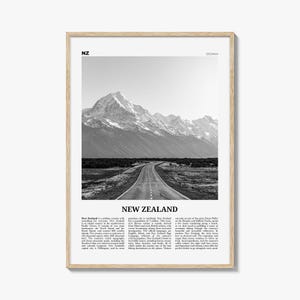 New Zealand Black and White Photography Print: Mountain Road