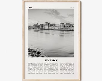 Limerick Print Black and White, Limerick Wall Art, Limerick Poster, Limerick Photo, Limerick Wall Décor, Luimneach, Munster, Ireland