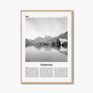 Tasmania Print Black and White No 2, Tasmania Wall Art, Tasmania Poster, Tasmania Photo, TAS, Tassie, Hobart, Australia, Oceania