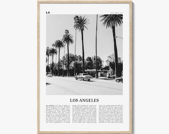 Los Angeles print zwart-wit nr. 2, Los Angeles Wall Art, Los Angeles Poster, Los Angeles, LA, Californië, VS, Verenigde Staten