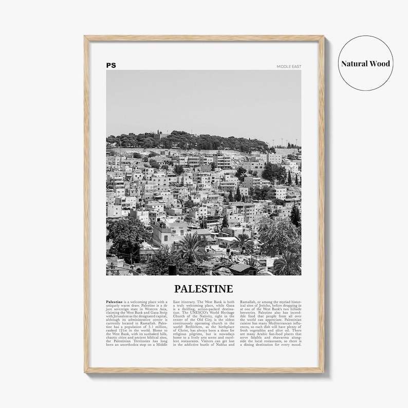Palestine Poster Print Black and White, Middle East Travel Wall Art, Jerusalem Photography image 6