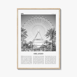 Orlando Print Black and White No 2, Orlando Wall Art, Orlando Poster, Orlando Photo, Orlando Wall Decor, Florida USA United States