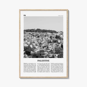 Palestine Poster Print Black and White, Middle East Travel Wall Art, Jerusalem Photography image 1