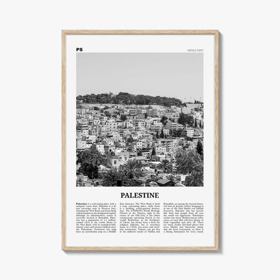 Palestine Poster Print Black and White, Middle East Travel Wall Art, Jerusalem Photography